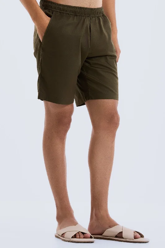 Men's drawstring casual linen shorts for a laid - back summer lookAir Pale Olive Shorts Men's drawstring casual linen shorts for a laid - back summer lookAir Pale Olive Shorts