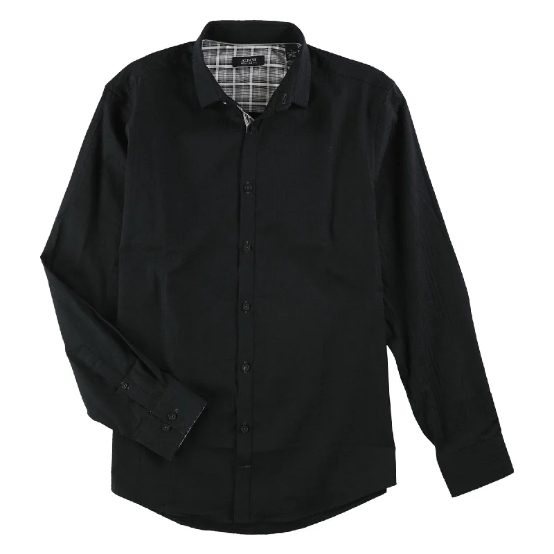 Men's Sustainable Recycled Material Casual Shirts for Eco - Conscious ConsumersAlfani Mens Durocher Textured Button Up Shirt, Black, Small Men's Sustainable Recycled Material Casual Shirts for Eco - Conscious ConsumersAlfani Mens Durocher Textured Button Up Shirt, Black, Small