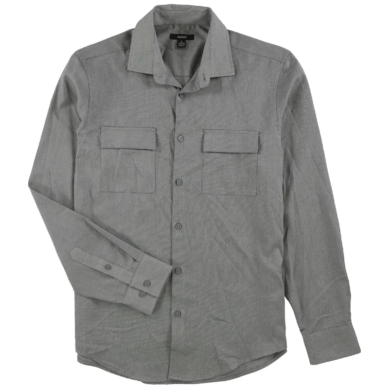 Men's Tailored Fit Checkered Casual Shirts in Multicolor for a Smart - Casual EnsembleAlfani Mens Utility Button Up Shirt, Grey, X-Large Men's Tailored Fit Checkered Casual Shirts in Multicolor for a Smart - Casual EnsembleAlfani Mens Utility Button Up Shirt, Grey, X-Large