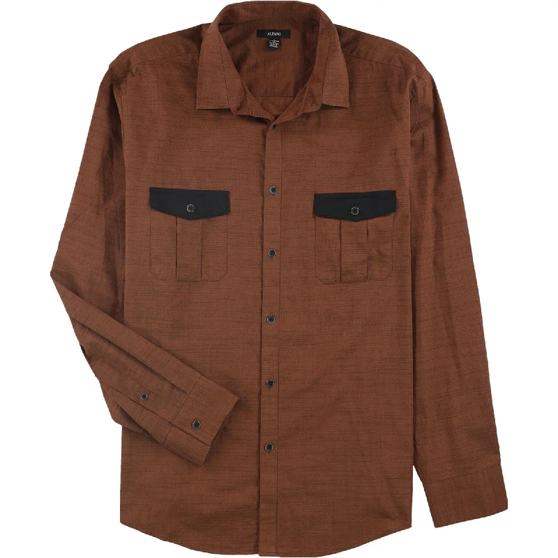 Men's Slim - Fit Printed Floral Casual Shirts in Pastel Colors for a Spring - Inspired VibeAlfani Mens Warren Contrast Button Up Shirt, Brown, 3XL Men's Slim - Fit Printed Floral Casual Shirts in Pastel Colors for a Spring - Inspired VibeAlfani Mens Warren Contrast Button Up Shirt, Brown, 3XL