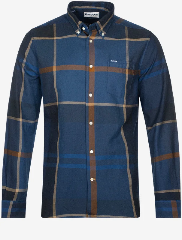 Men's Linen Blend Casual Shirts with Roll - Up Sleeves for a Summer Beach LookDunoon Taillored Shirt Midnight Tartan Men's Linen Blend Casual Shirts with Roll - Up Sleeves for a Summer Beach LookDunoon Taillored Shirt Midnight Tartan