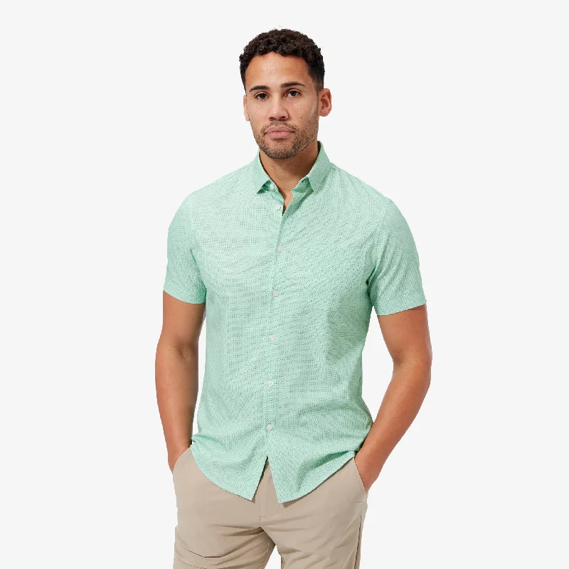 Men's Two - Tone Contrast Panel Casual Shirts in White and Navy for a Stylish and Eye - Catching DesignBaltic Dot Print Men's Two - Tone Contrast Panel Casual Shirts in White and Navy for a Stylish and Eye - Catching DesignBaltic Dot Print