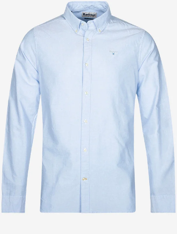 Men's Linen Blend Casual Shirts with Roll - Up Sleeves for a Summer Beach LookOxtown Tailored Shirt Blue