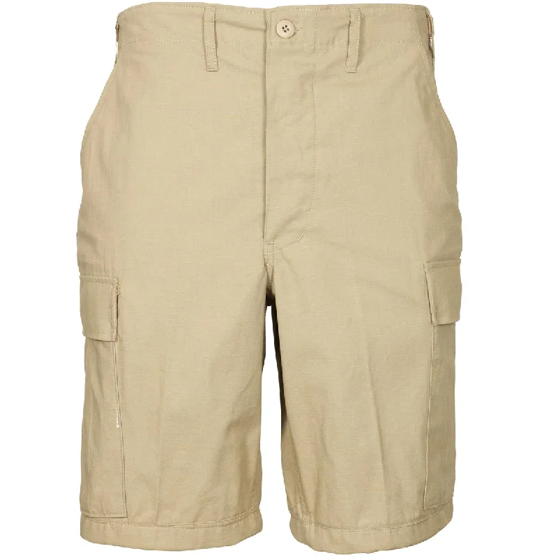 Men's zip - pocket canvas shorts for added functionality during travelBDU Ripstop Shorts Beige Men's zip - pocket canvas shorts for added functionality during travelBDU Ripstop Shorts Beige