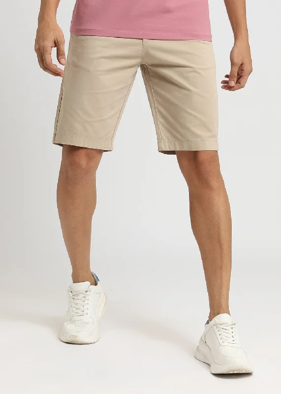 Men's floral print silk blend shorts for a unique night - out lookBisque Cream Shorts