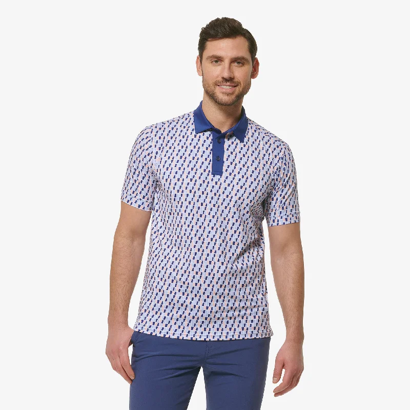 Plus Size Men's Striped Chambray Casual Shirts with a Spread Collar for a Preppy AppearanceBlueprint Tile Print Plus Size Men's Striped Chambray Casual Shirts with a Spread Collar for a Preppy AppearanceBlueprint Tile Print