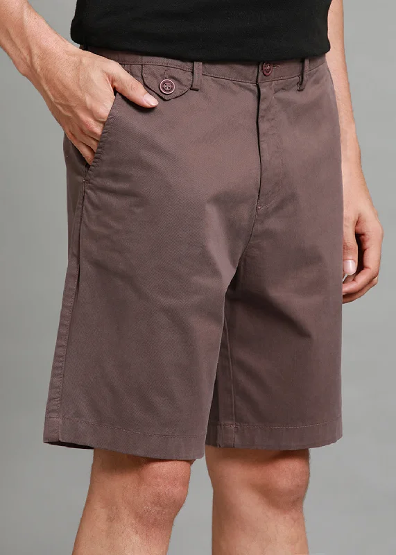 Men's button - fly denim work shorts for durability on the jobBurnt Brown Cotton Shorts Men's button - fly denim work shorts for durability on the jobBurnt Brown Cotton Shorts