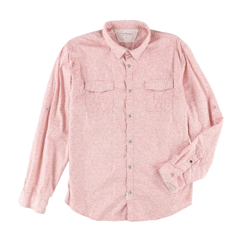 Men's Moisture - Wicking Performance Fabric Casual Shirts for Outdoor ActivitiesCalvin Klein Mens Patterned Button Up Shirt, Pink, X-Large Men's Moisture - Wicking Performance Fabric Casual Shirts for Outdoor ActivitiesCalvin Klein Mens Patterned Button Up Shirt, Pink, X-Large
