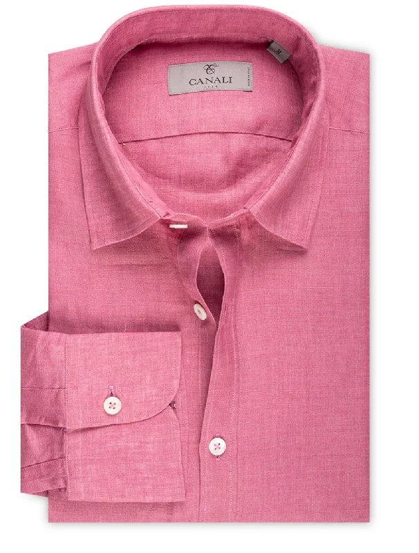 Men's Wrinkle - Resistant Polyester Blend Casual Shirts for Easy Travel and MaintenanceLinen Modern Fit Shirt Berry Men's Wrinkle - Resistant Polyester Blend Casual Shirts for Easy Travel and MaintenanceLinen Modern Fit Shirt Berry