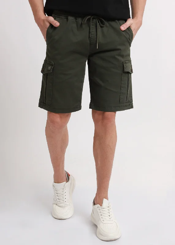 Men's side - stripe track shorts for a sporty running lookCastleton Green Cotton Cargo Shorts Men's side - stripe track shorts for a sporty running lookCastleton Green Cotton Cargo Shorts