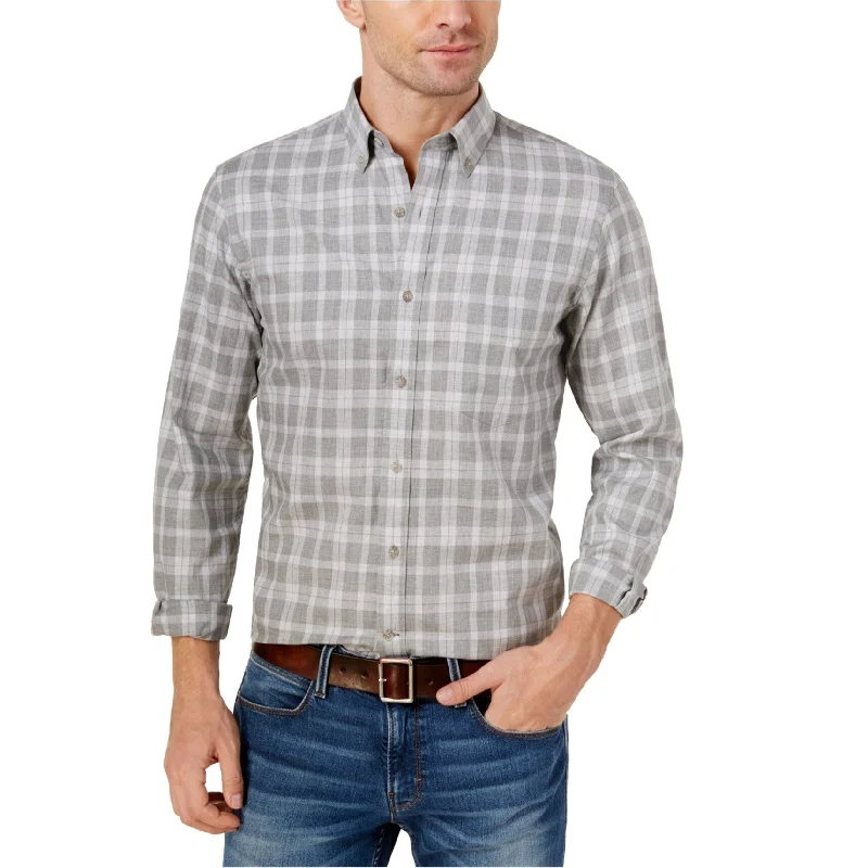 Men's Moisture - Wicking Performance Fabric Casual Shirts for Outdoor ActivitiesClub Room Mens Plaid Button Up Shirt, Grey, Small Men's Moisture - Wicking Performance Fabric Casual Shirts for Outdoor ActivitiesClub Room Mens Plaid Button Up Shirt, Grey, Small