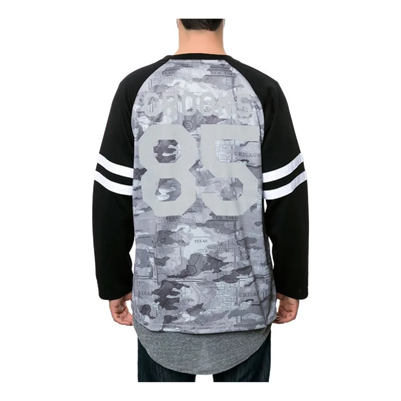 Men's Embroidered Detail Casual Shirts in Beige for a Touch of EleganceCrooks & Castles Mens The Prestige Hockey Jersey, Grey, Medium Men's Embroidered Detail Casual Shirts in Beige for a Touch of EleganceCrooks & Castles Mens The Prestige Hockey Jersey, Grey, Medium