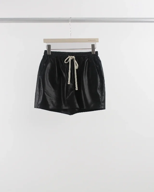 Men's drawstring casual linen shorts for a laid - back summer lookD6621 Vegan Leather Shorts Men's drawstring casual linen shorts for a laid - back summer lookD6621 Vegan Leather Shorts