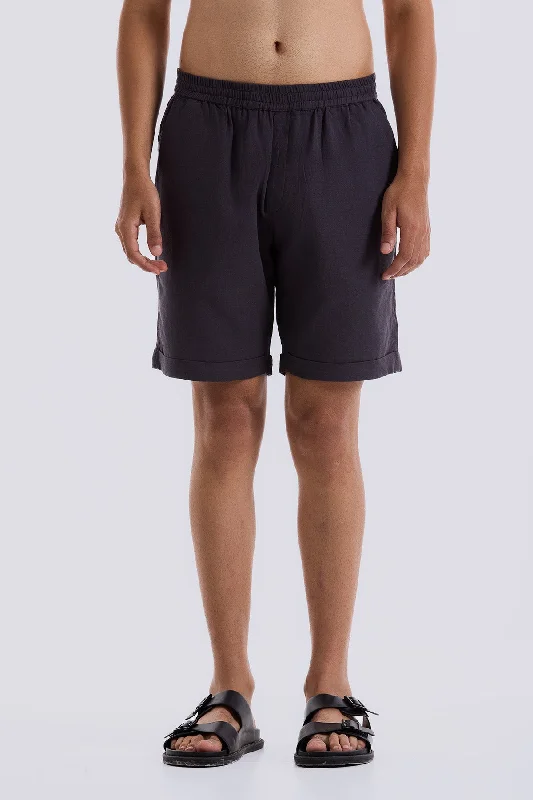 Men's pleated front twill shorts for a classic and sophisticated appearanceDark Grey Relax Shorts Men's pleated front twill shorts for a classic and sophisticated appearanceDark Grey Relax Shorts