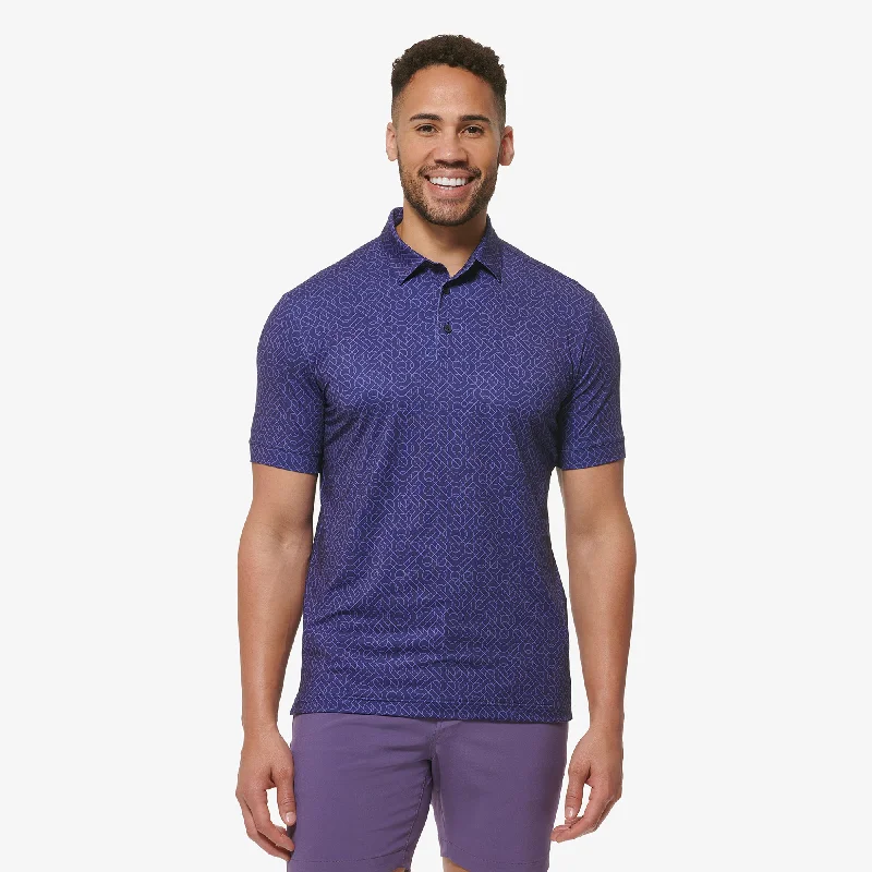 Men's Long - Line Oversized Casual Shirts in Dark Gray for a Relaxed and Modern LookDeep Cobalt Maze Print Men's Long - Line Oversized Casual Shirts in Dark Gray for a Relaxed and Modern LookDeep Cobalt Maze Print