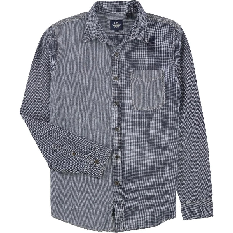 Plus Size Men's Plaid Flannel Casual Shirts in Earth Tones for a Cozy Fall OutfitDockers Mens Mixed Pattern Button Up Shirt