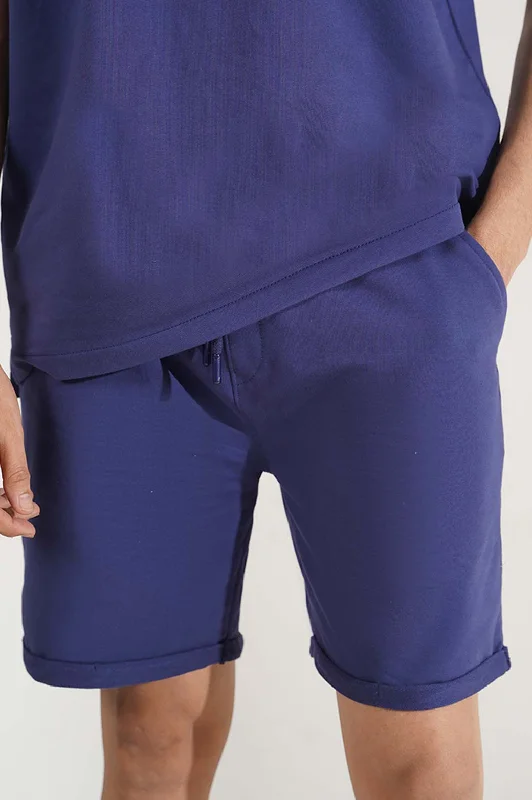 Men's distressed cotton shorts for a bohemian - inspired styleDRAWSTRING SHORTS