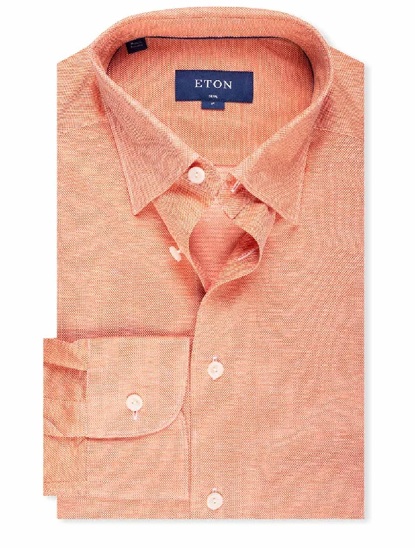 Men's Organic Cotton Casual Shirts with a Soft Handfeel for Everyday ComfortSlim Fit Button Under Jersey Shirt Orange Men's Organic Cotton Casual Shirts with a Soft Handfeel for Everyday ComfortSlim Fit Button Under Jersey Shirt Orange