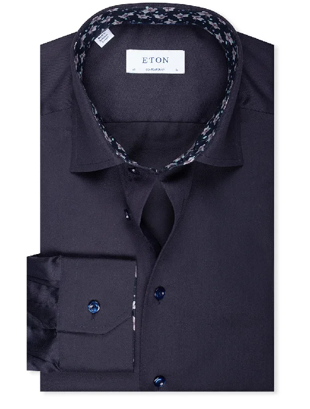 Men's Long - Line Oversized Casual Shirts in Dark Gray for a Relaxed and Modern LookContemporary Plain Shirt with Floral Inaly Navy Men's Long - Line Oversized Casual Shirts in Dark Gray for a Relaxed and Modern LookContemporary Plain Shirt with Floral Inaly Navy