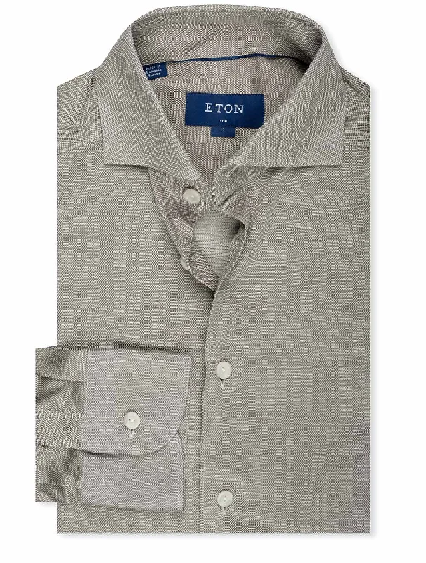 Men's Organic Cotton Casual Shirts with a Soft Handfeel for Everyday ComfortSlim Fit Pique Oxford Shirt Grey Men's Organic Cotton Casual Shirts with a Soft Handfeel for Everyday ComfortSlim Fit Pique Oxford Shirt Grey