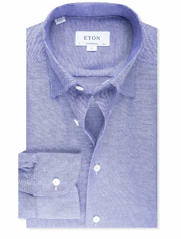 Men's Thermal - Lined Casual Shirts in Black for Added Warmth in Cold WeatherContemporary Fit Pique Shirt Navy Men's Thermal - Lined Casual Shirts in Black for Added Warmth in Cold WeatherContemporary Fit Pique Shirt Navy