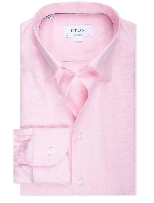 Men's Slim - Fit Printed Floral Casual Shirts in Pastel Colors for a Spring - Inspired VibeContemporary Pique Fit Shirt Pink Men's Slim - Fit Printed Floral Casual Shirts in Pastel Colors for a Spring - Inspired VibeContemporary Pique Fit Shirt Pink