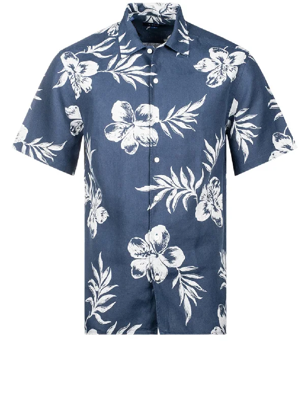 Men's Short - Sleeve Linen Casual Shirts in Light Khaki for a Breathable Summer OptionContemporary Fit Short Sleeve Linen Floral Shirt Navy Men's Short - Sleeve Linen Casual Shirts in Light Khaki for a Breathable Summer OptionContemporary Fit Short Sleeve Linen Floral Shirt Navy