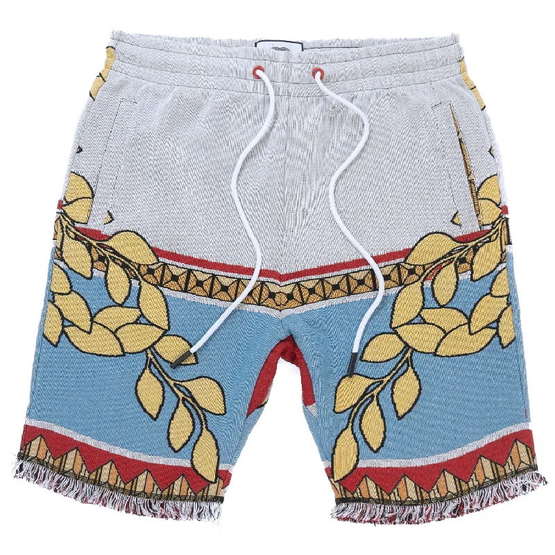 Men's checkered pattern wool shorts for a stylish winter layering optionF617 The Saint Tapestry Shorts - White Men's checkered pattern wool shorts for a stylish winter layering optionF617 The Saint Tapestry Shorts - White