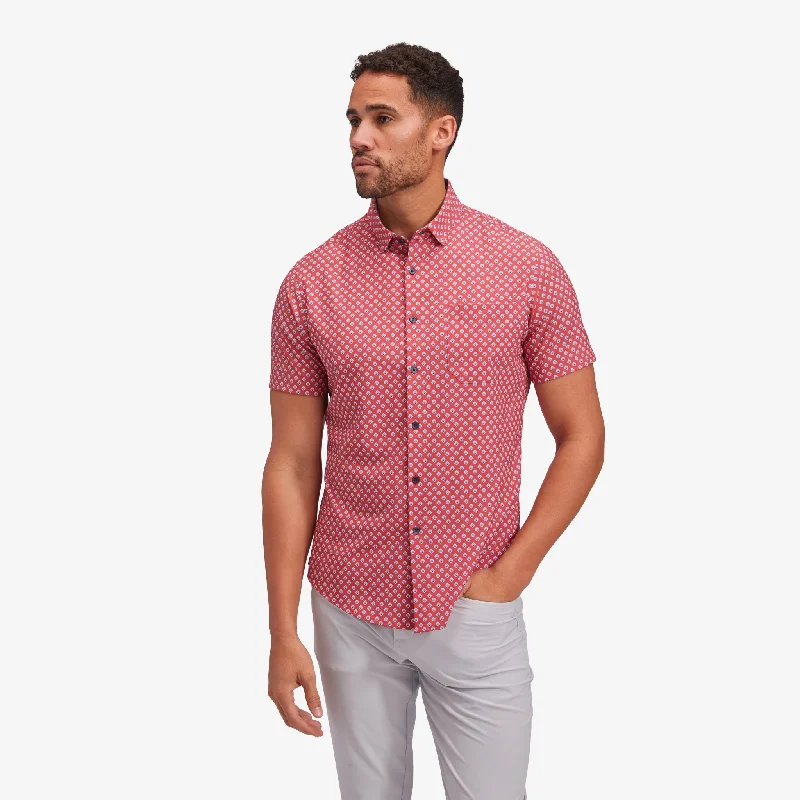 Men's Button - Down Oxford Casual Shirts in Crisp White for a Classic and Versatile StyleFaded Red Foulard Print Men's Button - Down Oxford Casual Shirts in Crisp White for a Classic and Versatile StyleFaded Red Foulard Print