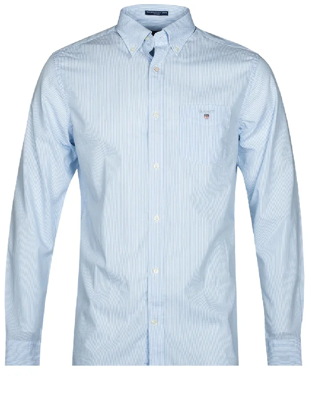 Men's Moisture - Wicking Performance Fabric Casual Shirts for Outdoor ActivitiesRegular Broadcloth Banker Buttondown Capri Blue Men's Moisture - Wicking Performance Fabric Casual Shirts for Outdoor ActivitiesRegular Broadcloth Banker Buttondown Capri Blue