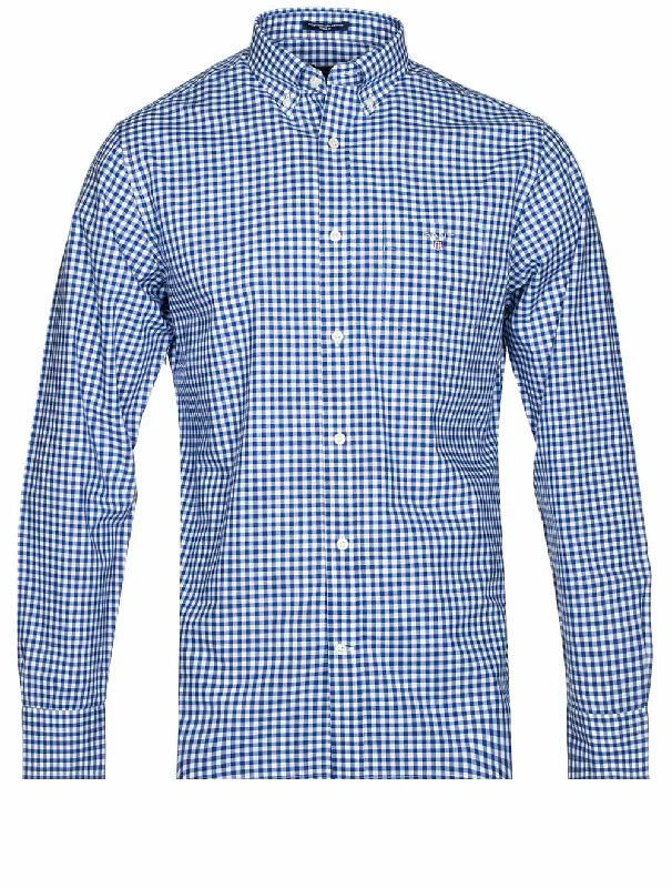 Men's Long - Line Oversized Casual Shirts in Dark Gray for a Relaxed and Modern LookRegular Fit Gingham Broadcloth Shirt College Blue Men's Long - Line Oversized Casual Shirts in Dark Gray for a Relaxed and Modern LookRegular Fit Gingham Broadcloth Shirt College Blue