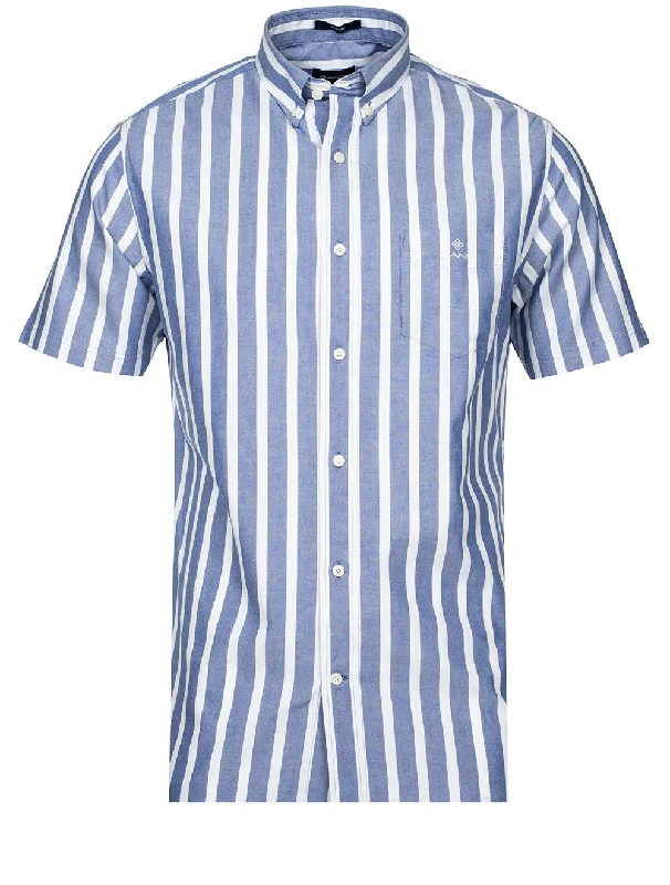 Men's Button - Down Oxford Casual Shirts in Crisp White for a Classic and Versatile StyleRegular Fit Stripe Pastel Short Sleeve Oxford Shirt College Blue Men's Button - Down Oxford Casual Shirts in Crisp White for a Classic and Versatile StyleRegular Fit Stripe Pastel Short Sleeve Oxford Shirt College Blue