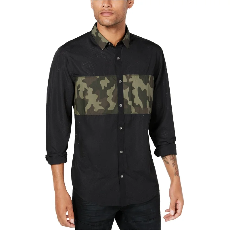 Men's Linen Blend Casual Shirts with Roll - Up Sleeves for a Summer Beach LookI-N-C Mens Camouflage Button Up Shirt Men's Linen Blend Casual Shirts with Roll - Up Sleeves for a Summer Beach LookI-N-C Mens Camouflage Button Up Shirt