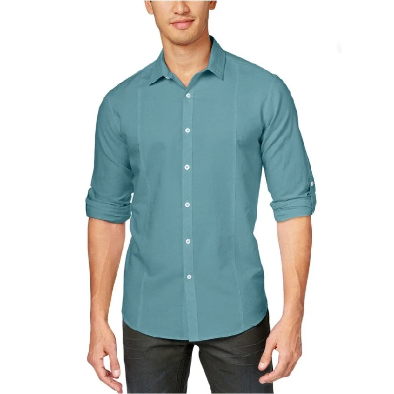 Men's Thermal - Lined Casual Shirts in Black for Added Warmth in Cold WeatherI-N-C Mens Cason Linen Button Up Shirt, Green, X-Large Men's Thermal - Lined Casual Shirts in Black for Added Warmth in Cold WeatherI-N-C Mens Cason Linen Button Up Shirt, Green, X-Large
