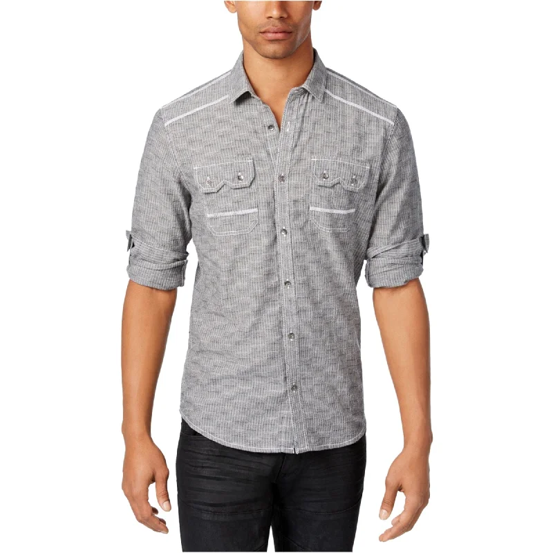 Men's Embroidered Detail Casual Shirts in Beige for a Touch of EleganceI-N-C Mens Textured Button Up Shirt, Grey, X-Small Men's Embroidered Detail Casual Shirts in Beige for a Touch of EleganceI-N-C Mens Textured Button Up Shirt, Grey, X-Small