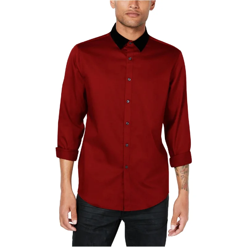 Men's Thermal - Lined Casual Shirts in Black for Added Warmth in Cold WeatherI-N-C Mens Velvet Collar Button Up Shirt Men's Thermal - Lined Casual Shirts in Black for Added Warmth in Cold WeatherI-N-C Mens Velvet Collar Button Up Shirt