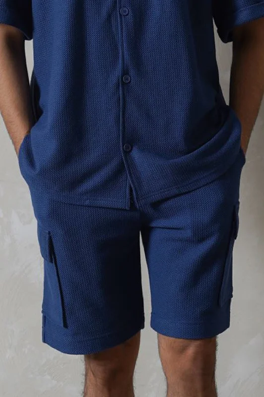 Men's flat - front chino shorts for semi - formal summer eventsJACQUARD CARGO SHORTS Men's flat - front chino shorts for semi - formal summer eventsJACQUARD CARGO SHORTS