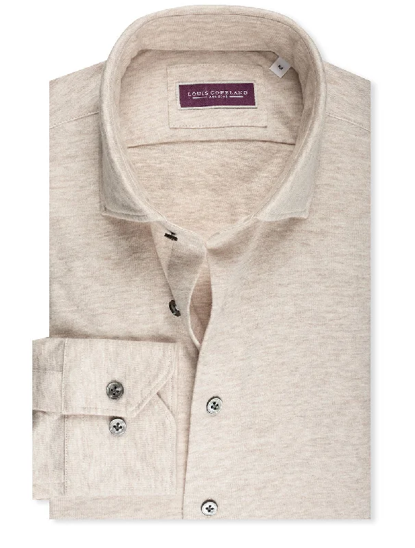 Men's Thermal - Lined Casual Shirts in Black for Added Warmth in Cold WeatherCashmere Blend Jersey Shirt Beige Men's Thermal - Lined Casual Shirts in Black for Added Warmth in Cold WeatherCashmere Blend Jersey Shirt Beige