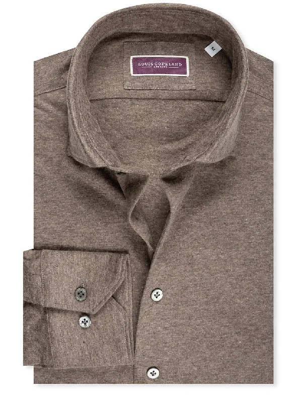 Men's Stretch - Fabric Casual Shirts in Navy Blue for a Comfortable and Flexible FitCashmere Blend Jersey Shirt Brown Men's Stretch - Fabric Casual Shirts in Navy Blue for a Comfortable and Flexible FitCashmere Blend Jersey Shirt Brown