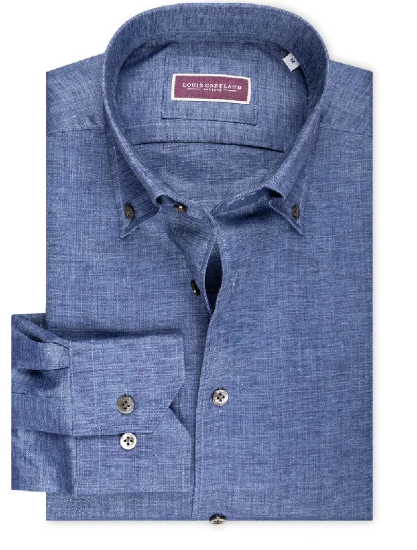 Men's Wrinkle - Resistant Polyester Blend Casual Shirts for Easy Travel and MaintenanceArizona Linen Shirt Blue Men's Wrinkle - Resistant Polyester Blend Casual Shirts for Easy Travel and MaintenanceArizona Linen Shirt Blue
