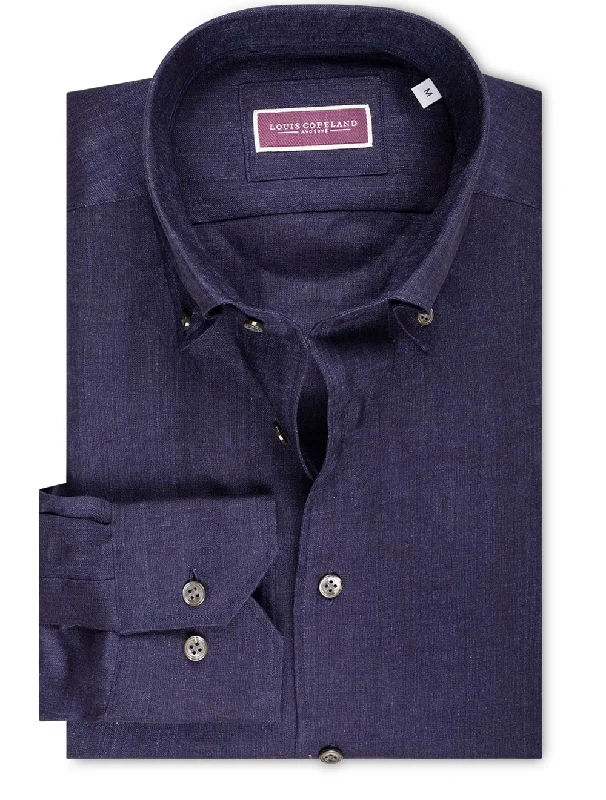 Men's Embroidered Detail Casual Shirts in Beige for a Touch of EleganceArizona Linen Shirt Navy Men's Embroidered Detail Casual Shirts in Beige for a Touch of EleganceArizona Linen Shirt Navy