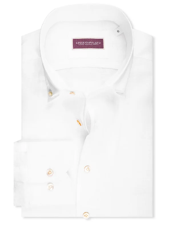 Men's Slim - Fit Printed Floral Casual Shirts in Pastel Colors for a Spring - Inspired VibeLinen Buttondown Shirt White Men's Slim - Fit Printed Floral Casual Shirts in Pastel Colors for a Spring - Inspired VibeLinen Buttondown Shirt White