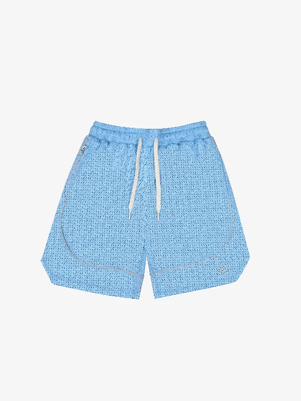 Men's side - stripe track shorts for a sporty running lookLIGHT BLUE BASKETBALL MESH SHORTS PIPING "M" Men's side - stripe track shorts for a sporty running lookLIGHT BLUE BASKETBALL MESH SHORTS PIPING "M"