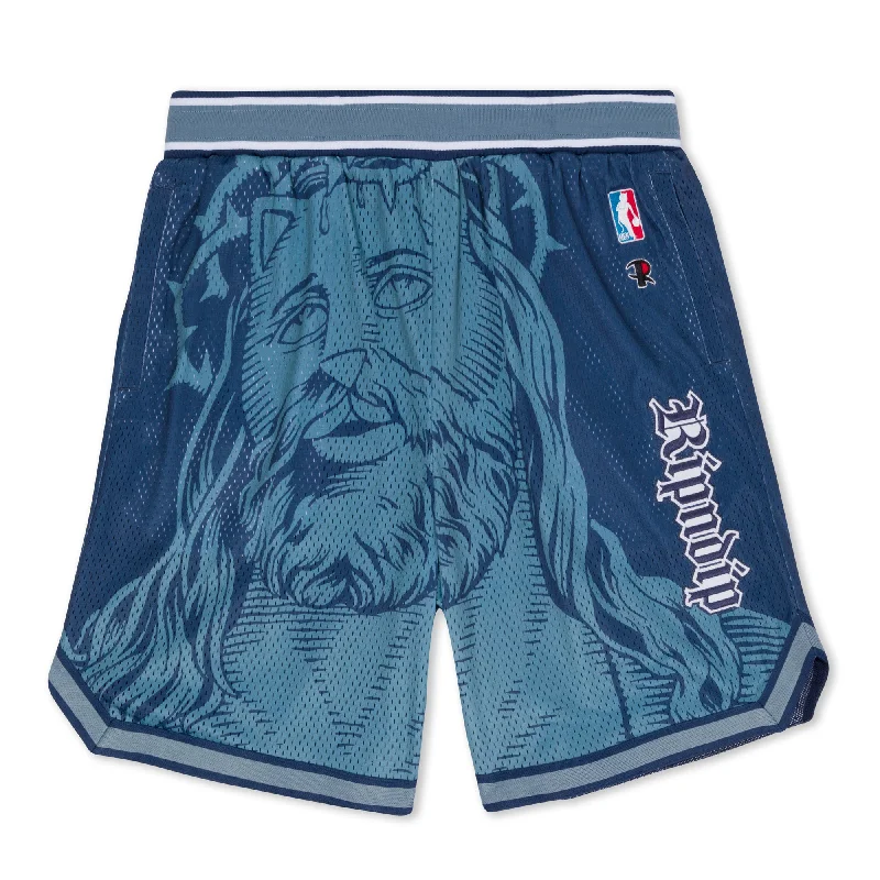 Men's distressed cotton shorts for a bohemian - inspired styleLord Savior Nerm Basketball Shorts (Navy) Men's distressed cotton shorts for a bohemian - inspired styleLord Savior Nerm Basketball Shorts (Navy)