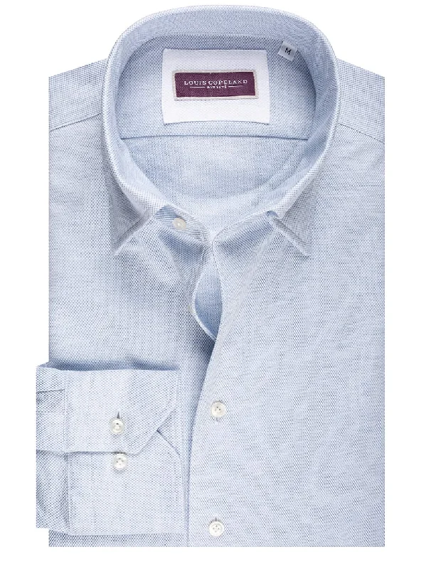 Men's Sustainable Recycled Material Casual Shirts for Eco - Conscious ConsumersJersey Clyde Pique Shirt Light Blue Men's Sustainable Recycled Material Casual Shirts for Eco - Conscious ConsumersJersey Clyde Pique Shirt Light Blue