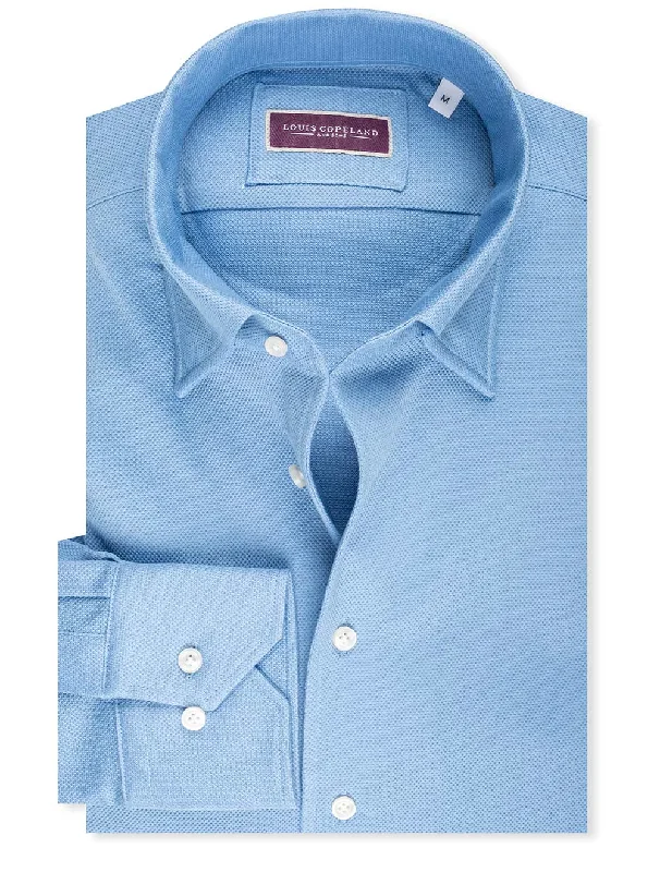Men's Thermal - Lined Casual Shirts in Black for Added Warmth in Cold WeatherPique Jersey Shirt Light Blue Men's Thermal - Lined Casual Shirts in Black for Added Warmth in Cold WeatherPique Jersey Shirt Light Blue