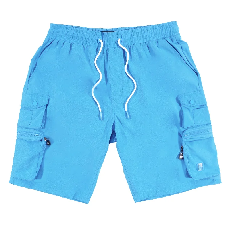Men's neon - colored athletic shorts for high - visibility workoutsM633 Colton Nylon Spandex Cargo Shorts - Light Blue Men's neon - colored athletic shorts for high - visibility workoutsM633 Colton Nylon Spandex Cargo Shorts - Light Blue