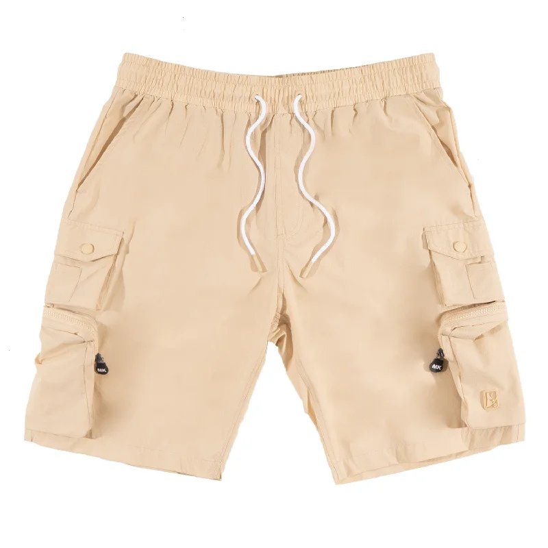 Men's wide - leg linen blend shorts for a relaxed beachside vibeM633 Colton Nylon Spandex Cargo Shorts - Khaki Men's wide - leg linen blend shorts for a relaxed beachside vibeM633 Colton Nylon Spandex Cargo Shorts - Khaki