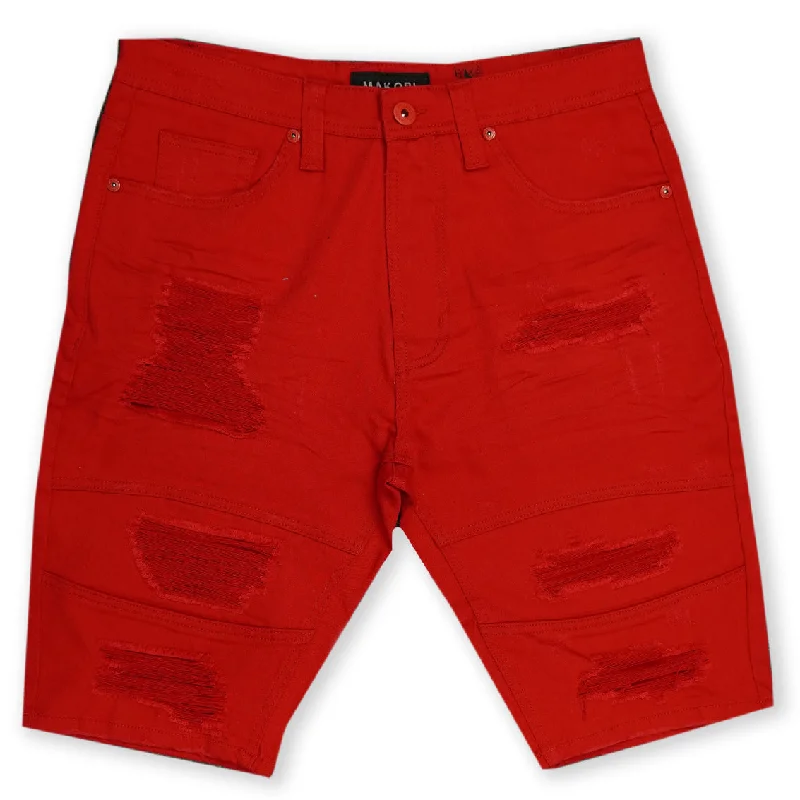 Men's pastel - colored cotton shorts for a spring - friendly outfitM760 Avlaki Shredded Twill Shorts - Red Men's pastel - colored cotton shorts for a spring - friendly outfitM760 Avlaki Shredded Twill Shorts - Red