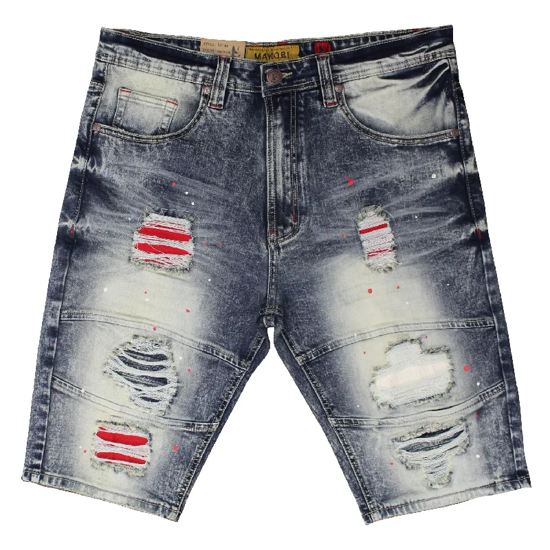 Men's adjustable - length convertible shorts for versatile useM748 Makobi Hermosa Shredded Shorts - Dirt Wash